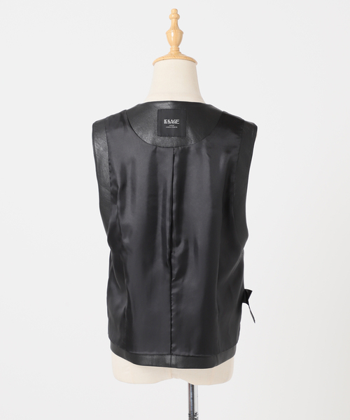 journal standard L'essage(ジャーナルスタンダードレサージュ)の「【金子綾さん着用】シンセティックレザーベスト(ブルゾン・レディース・ブラック・FREE)」の7枚目の写真