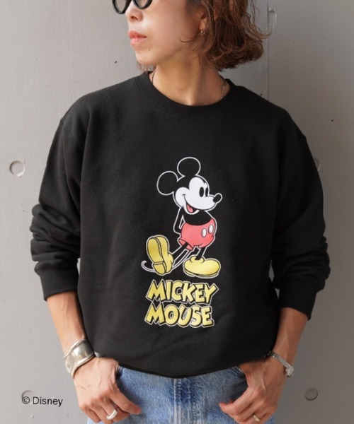 GOOD ROCK SPEED（グッドロックスピード）の「GOOD ROCK SPEED (グッドロックスピード) 別注/ミッキー/フロッキー/スウェット/UNISEX（Tシャツ/カットソー・レディース・ブラック/ホワイト・S/M/L/XL）」の2枚目の写真