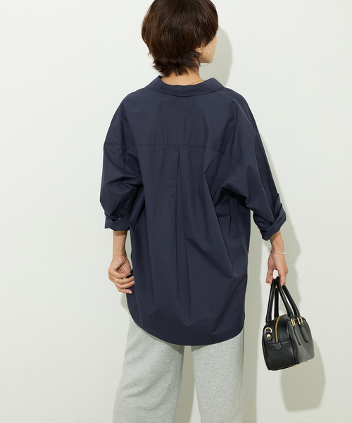 JOURNAL STANDARD relume(ジャーナルスタンダード レリューム)の「コットンタイプライターオーバーサイズシャツ(シャツ/ブラウス・レディース・ベージュ/ネイビー/ブルー・FREE)」の16枚目の写真