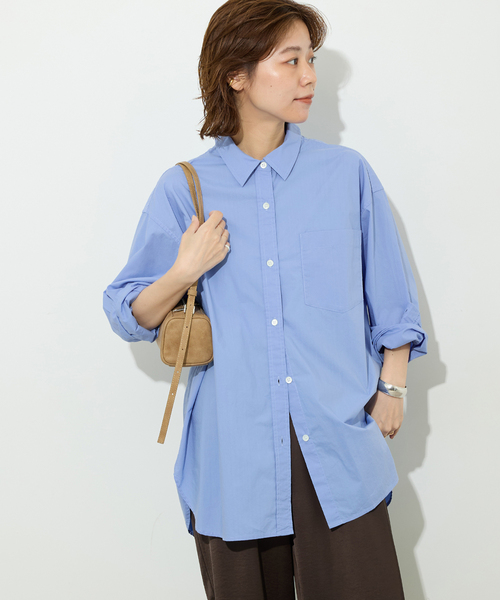 JOURNAL STANDARD relume(ジャーナルスタンダード レリューム)の「コットンタイプライターオーバーサイズシャツ(シャツ/ブラウス・レディース・ベージュ/ネイビー/ブルー・FREE)」の21枚目の写真