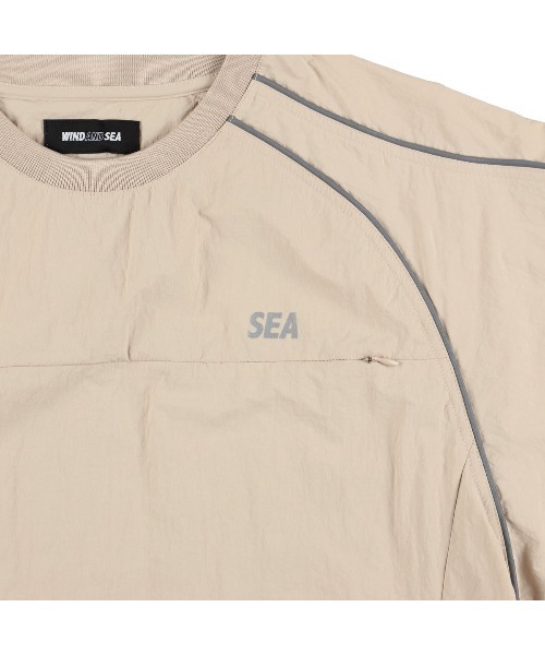 WIND AND SEA（ウィンダンシー）の「Reflective Piping Track S/S Top（Tシャツ/カットソー・メンズ・ブラック/サンドベージュ・S/M/L/XL）」の8枚目の写真