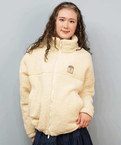 ROXY（ロキシー）の「ROXY/ロキシー ボアジャケット RJK254021（その他アウター・レディース・コーラル/アッシュブラウン/アイボリー/ブラック・M/L）」の2枚目の写真