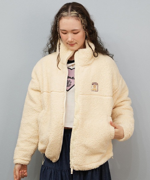 ROXY（ロキシー）の「ROXY/ロキシー ボアジャケット RJK254021（その他アウター・レディース・コーラル/アッシュブラウン/アイボリー/ブラック・M/L）」の6枚目の写真