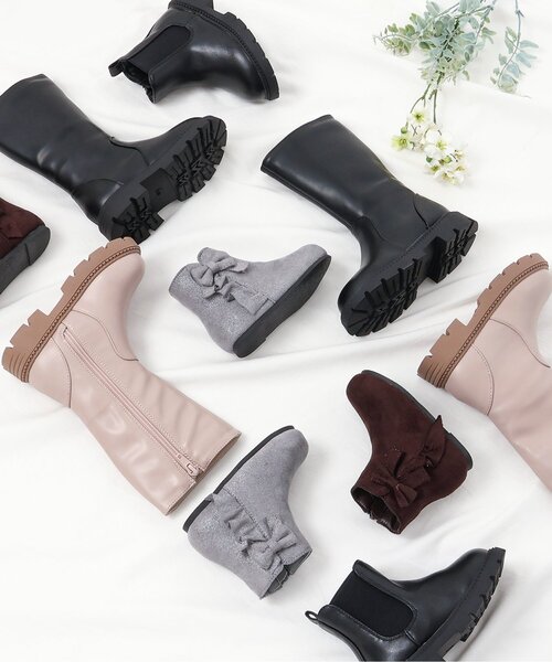 apres les cours(アプレレクール)の「フリルリボンブーツ(ブーツ・キッズ・ブラウン/グレー・14/15 /16/17/18/19)」の9枚目の写真