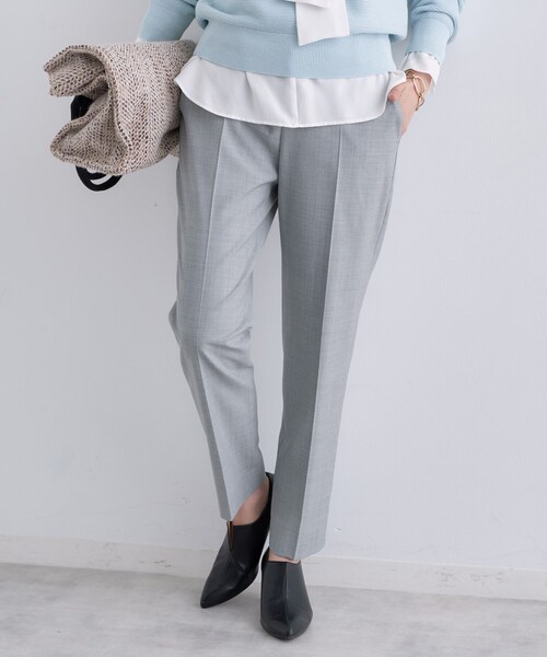 INDIVI（インディヴィ）の「【褒められパンツ/ウール混】スティックパンツ（その他パンツ・レディース・グレー系4/キャメル/ブラック・42/40/38/36/34/19/15 /13/12/05/03）」の2枚目の写真