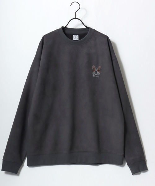 Lazar(ラザル)の「Animal Embroidery Faux Suede Sweat/オーバーサイズ フェイクスウェード アニマル ワンポイントステッチ刺繍 スウェット トレーナー/レディース メンズ(スウェット・レディース・ホワイト系その他/ブラウン/アイボリー/グレー系その他/ブルー/チャコールグレー・M/L)」の15枚目の写真