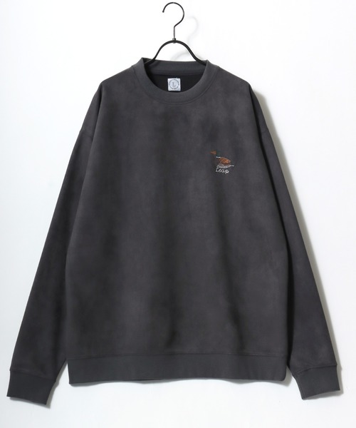 Lazar(ラザル)の「Animal Embroidery Faux Suede Sweat/オーバーサイズ フェイクスウェード アニマル ワンポイントステッチ刺繍 スウェット トレーナー/レディース メンズ(スウェット・レディース・ホワイト系その他/ブラウン/アイボリー/グレー系その他/ブルー/チャコールグレー・M/L)」の16枚目の写真