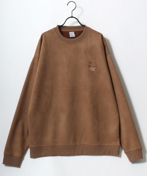 Lazar(ラザル)の「Animal Embroidery Faux Suede Sweat/オーバーサイズ フェイクスウェード アニマル ワンポイントステッチ刺繍 スウェット トレーナー/レディース メンズ(スウェット・レディース・ホワイト系その他/ブラウン/アイボリー/グレー系その他/ブルー/チャコールグレー・M/L)」の17枚目の写真