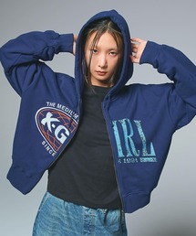 X-girl | PANELED GRAPHIC ZIP UP SWEAT HOODIE(パーカー)