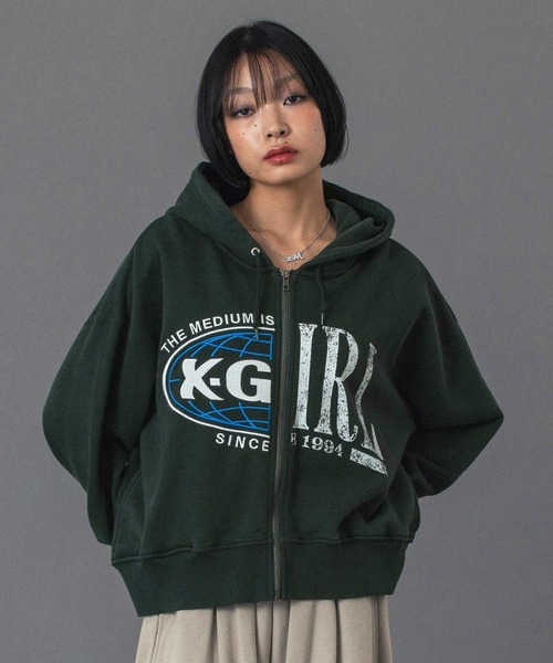 PANELED GRAPHIC ZIP UP SWEAT HOODIE（パーカー）｜X-girl（エックス