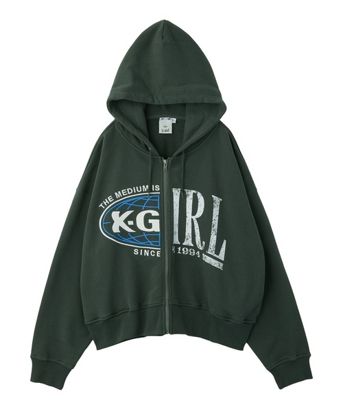 PANELED GRAPHIC ZIP UP SWEAT HOODIE（パーカー）｜X-girl（エックス
