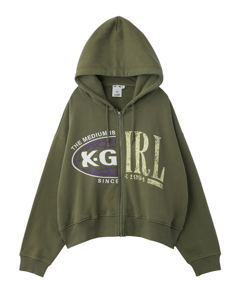 PANELED GRAPHIC ZIP UP SWEAT HOODIE（パーカー）｜X-girl（エックス