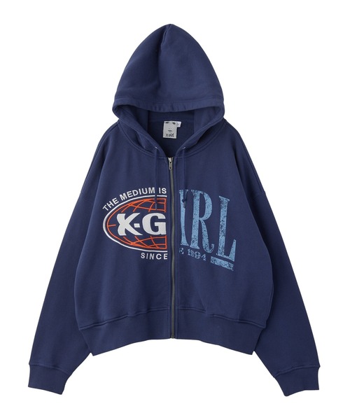 PANELED GRAPHIC ZIP UP SWEAT HOODIE（パーカー）｜X-girl（エックス
