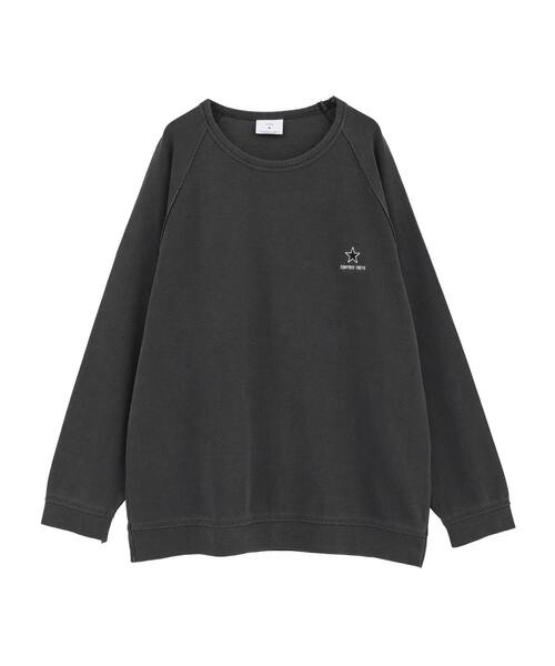CONVERSE TOKYO(コンバーストウキョウ)の「PIGMENT RIPPLE LONG-SLEEVE TEE(Tシャツ/カットソー・レディース・ブラック/ホワイト/ライトグレー・SMALL/MEDIUM)」の1枚目の写真