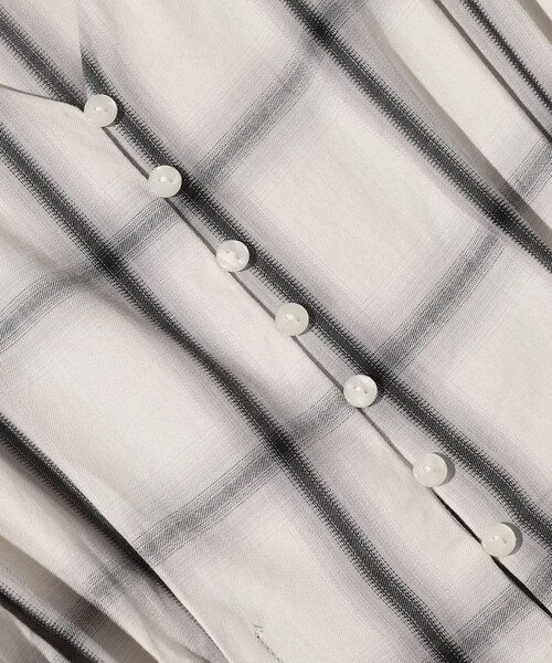 Firsthand（ファーストハンド）の「Firsthand/ファーストハンド オンブレチェック タックシャツ / チュニック（シャツ/ブラウス・レディース・ブラック/オフホワイト・ﾌﾘ-）」の5枚目の写真