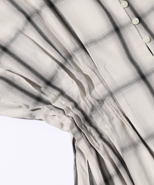 Firsthand（ファーストハンド）の「Firsthand/ファーストハンド オンブレチェック タックシャツ / チュニック（シャツ/ブラウス・レディース・ブラック/オフホワイト・ﾌﾘ-）」の8枚目の写真