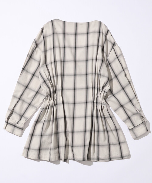 Firsthand（ファーストハンド）の「Firsthand/ファーストハンド オンブレチェック タックシャツ / チュニック（シャツ/ブラウス・レディース・ブラック/オフホワイト・ﾌﾘ-）」の10枚目の写真