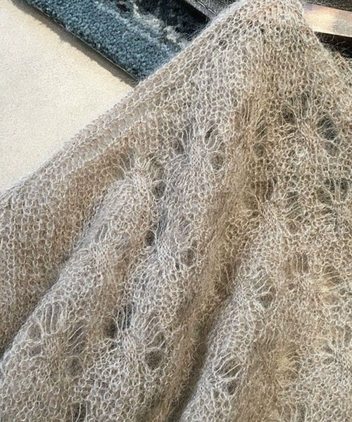 CADBURY(キャドバリー)の「モヘアカギ編みルーズシルエットニット(ニット/セーター・レディース・グレー・X-LARGE/LARGE/MEDIUM/SMALL)」の3枚目の写真