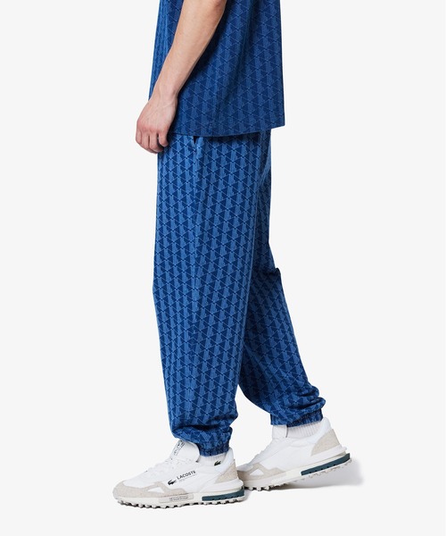 LACOSTE トラックパンツ モノグラム ネイビー セール】インディゴスウェットモノグラムトラックパンツ（スウェット
