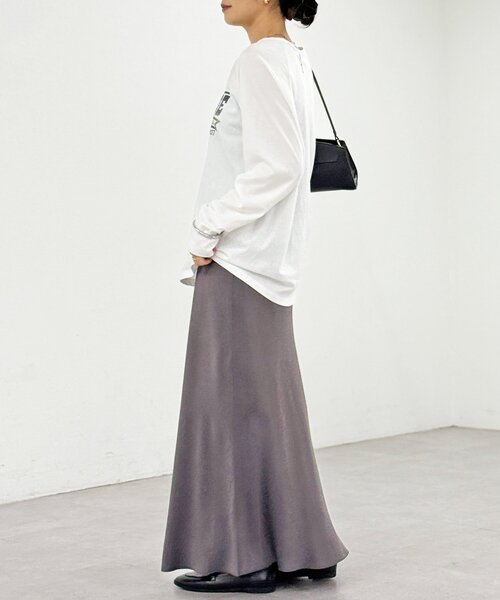 RIVE DROITE(リヴドロワ)の「【ヴィンテージライクな着こなしに】ヴィンテージロゴTee(Tシャツ/カットソー・レディース・オフホワイト/チャコールグレー/モカ・FREE)」の5枚目の写真