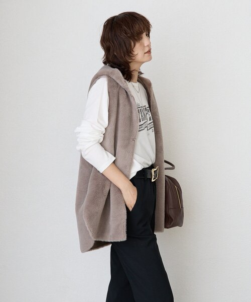 RIVE DROITE(リヴドロワ)の「【ヴィンテージライクな着こなしに】ヴィンテージロゴTee(Tシャツ/カットソー・レディース・オフホワイト/チャコールグレー/モカ・FREE)」の15枚目の写真