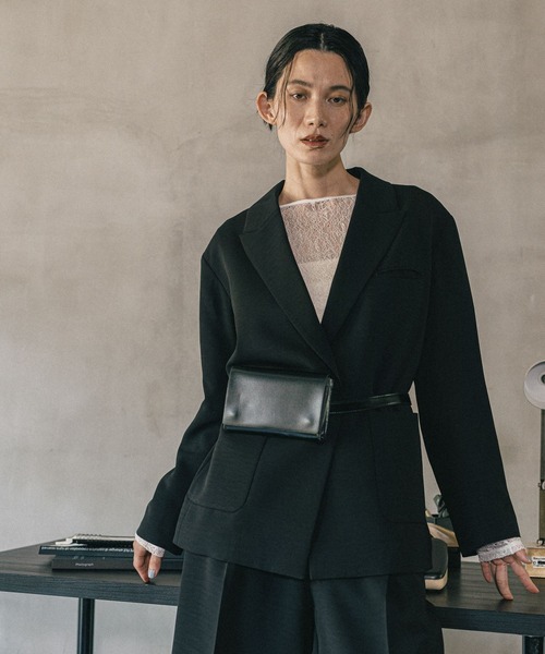 LEPSIM（レプシィム）の「《オフィスライン》オーバーテーラードジャケット　582128（テーラードジャケット・レディース・グレー/ブラウン/ブラック・FREE）」の2枚目の写真