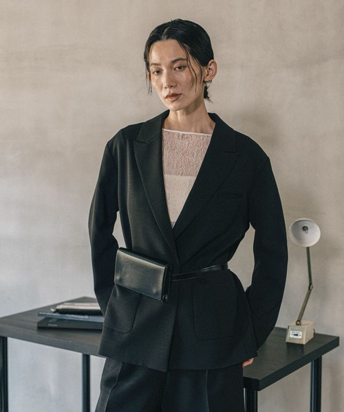 LEPSIM（レプシィム）の「《オフィスライン》オーバーテーラードジャケット　582128（テーラードジャケット・レディース・グレー/ブラウン/ブラック・FREE）」の5枚目の写真