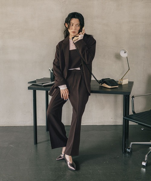 LEPSIM（レプシィム）の「《オフィスライン》オーバーテーラードジャケット　582128（テーラードジャケット・レディース・グレー/ブラウン/ブラック・FREE）」の11枚目の写真