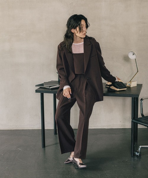 LEPSIM（レプシィム）の「《オフィスライン》オーバーテーラードジャケット　582128（テーラードジャケット・レディース・グレー/ブラウン/ブラック・FREE）」の10枚目の写真