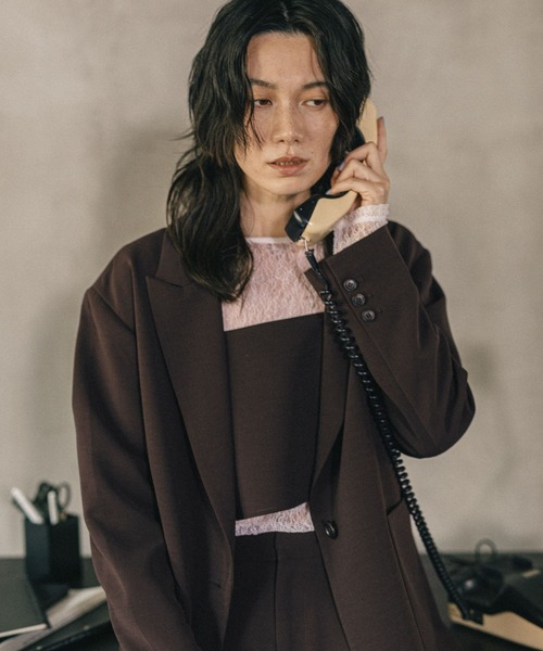 LEPSIM（レプシィム）の「《オフィスライン》オーバーテーラードジャケット　582128（テーラードジャケット・レディース・グレー/ブラウン/ブラック・FREE）」の16枚目の写真