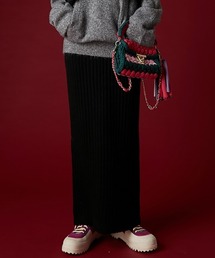 GEVS. | ワイドリブマキシニットスカート＜大きいサイズ有＞GEVS.(スカート)
