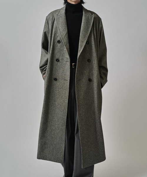 Lui's(ルイス)の「DOUBLE BREASTED CHESTER COAT/チェスターコート(チェスターコート・メンズ・ブラック/モカ・M/S)」の1枚目の写真