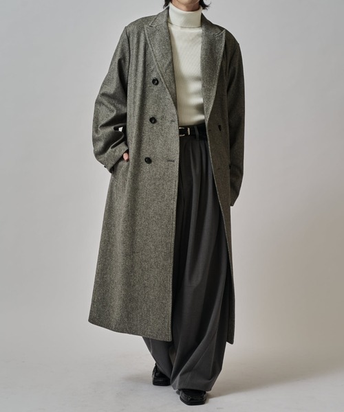 Lui's(ルイス)の「DOUBLE BREASTED CHESTER COAT/チェスターコート(チェスターコート・メンズ・ブラック/モカ・M/S)」の6枚目の写真