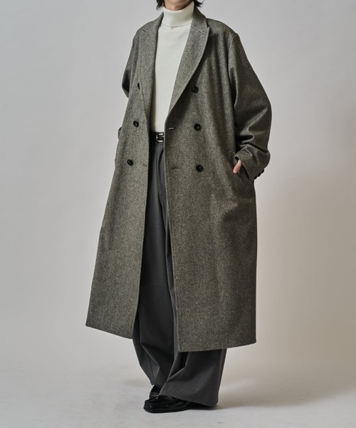 Lui's(ルイス)の「DOUBLE BREASTED CHESTER COAT/チェスターコート(チェスターコート・メンズ・ブラック/モカ・M/S)」の7枚目の写真