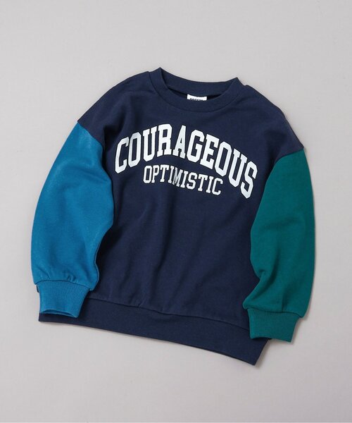 BREEZE（ブリーズ）の「【WEB限定】カレッジロゴトレーナー_ジュニア対応（スウェット・キッズ・ブラウン/ピンク/キナリ/ネイビー/イエロー/チャコール/グレー/サックスブルー/レッド/グリーン・130/90/100/150/110/140/160/120）」の7枚目の写真