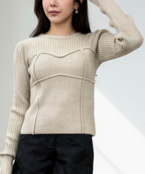 Per sist ence(パーシエンス)の「アルパカタッチ7Gビスチェデザインプルオーバー(ニット/セーター・レディース・グレー/ブラック/アイボリー/レッド/モカ・ONE SIZE)」の4枚目の写真