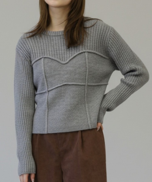 Per sist ence(パーシエンス)の「アルパカタッチ7Gビスチェデザインプルオーバー(ニット/セーター・レディース・グレー/ブラック/アイボリー/レッド/モカ・ONE SIZE)」の1枚目の写真