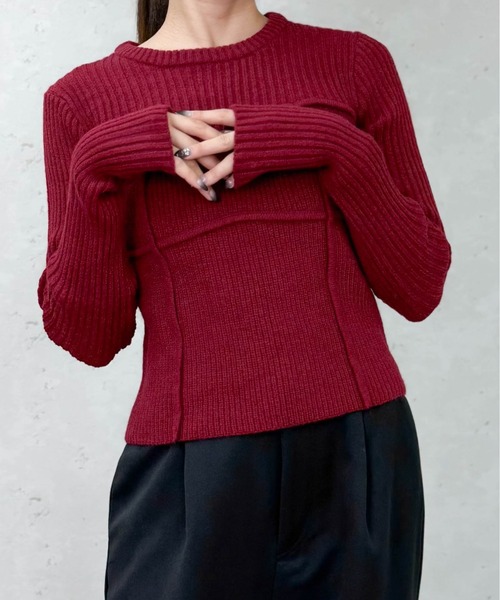 Per sist ence(パーシエンス)の「アルパカタッチ7Gビスチェデザインプルオーバー(ニット/セーター・レディース・グレー/ブラック/アイボリー/レッド/モカ・ONE SIZE)」の15枚目の写真