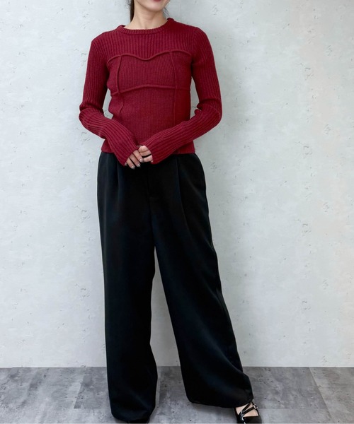 Per sist ence(パーシエンス)の「アルパカタッチ7Gビスチェデザインプルオーバー(ニット/セーター・レディース・グレー/ブラック/アイボリー/レッド/モカ・ONE SIZE)」の17枚目の写真