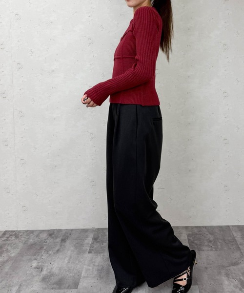 Per sist ence(パーシエンス)の「アルパカタッチ7Gビスチェデザインプルオーバー(ニット/セーター・レディース・グレー/ブラック/アイボリー/レッド/モカ・ONE SIZE)」の20枚目の写真