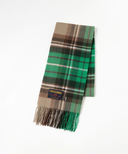 TWEED MILL（ツイードミル）の「TWEED MILL / チェック ウール ストール（マフラー・レディース・ブルー/グレー/グリーン/ブラック・ONE SIZE）」の14枚目の写真