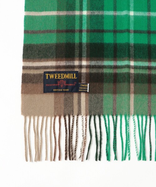 TWEED MILL（ツイードミル）の「TWEED MILL / チェック ウール ストール（マフラー・レディース・ブルー/グレー/グリーン/ブラック・ONE SIZE）」の15枚目の写真
