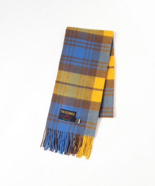TWEED MILL（ツイードミル）の「TWEED MILL / チェック ウール ストール（マフラー・レディース・ブルー/グレー/グリーン/ブラック・ONE SIZE）」の17枚目の写真