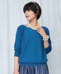 JETSET SOLO PLUS  | 【JETSET SOLO PLUS】タックリブデザイン ドルマンスリーブ ニット(ニット/セーター)