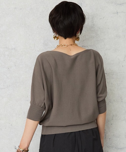 JETSET SOLO PLUS （ジェットセットソロプラス）の「【JETSET SOLO PLUS】タックリブデザイン ドルマンスリーブ ニット（ニット/セーター・レディース・ブルー/ネイビー/ブルーグレー/ボルドー・FREE）」の10枚目の写真