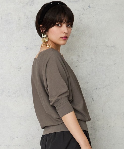 JETSET SOLO PLUS （ジェットセットソロプラス）の「【JETSET SOLO PLUS】タックリブデザイン ドルマンスリーブ ニット（ニット/セーター・レディース・ブルー/ネイビー/ブルーグレー/ボルドー・FREE）」の11枚目の写真