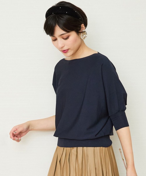 JETSET SOLO PLUS （ジェットセットソロプラス）の「【JETSET SOLO PLUS】タックリブデザイン ドルマンスリーブ ニット（ニット/セーター・レディース・ブルー/ネイビー/ブルーグレー/ボルドー・FREE）」の12枚目の写真