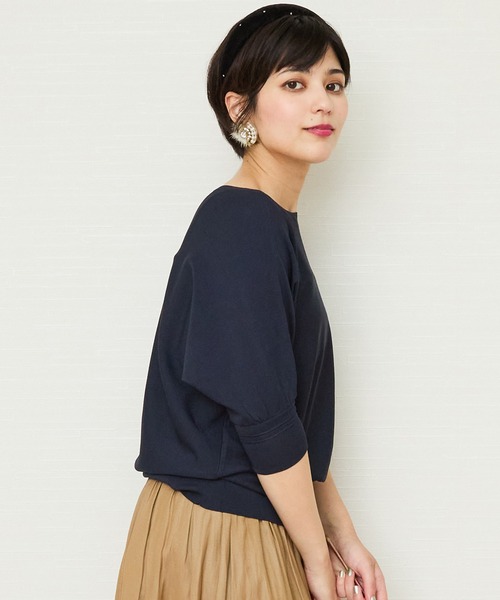 JETSET SOLO PLUS （ジェットセットソロプラス）の「【JETSET SOLO PLUS】タックリブデザイン ドルマンスリーブ ニット（ニット/セーター・レディース・ブルー/ネイビー/ブルーグレー/ボルドー・FREE）」の14枚目の写真