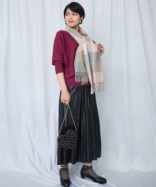 JETSET SOLO PLUS （ジェットセットソロプラス）の「【JETSET SOLO PLUS】タックリブデザイン ドルマンスリーブ ニット（ニット/セーター・レディース・ブルー/ネイビー/ブルーグレー/ボルドー・FREE）」の16枚目の写真