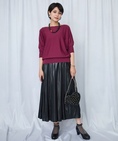 JETSET SOLO PLUS （ジェットセットソロプラス）の「【JETSET SOLO PLUS】タックリブデザイン ドルマンスリーブ ニット（ニット/セーター・レディース・ブルー/ネイビー/ブルーグレー/ボルドー・FREE）」の21枚目の写真